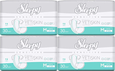 Sleepy Yetişkin Hasta Bezi Bel Bantlı M - Orta - Medium 120 Adet (4PK*30)