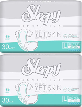 Sleepy Yetişkin Hasta Bezi Bel Bantlı L - Large - Büyük 60 Adet (2PK*30)