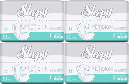 Sleepy Yetişkin Hasta Bezi Bel Bantlı L - Large - Büyük 120 Adet (4PK*30)