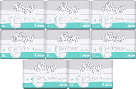 Sleepy Yetişkin Hasta Bezi Bel Bantlı L - Large - Büyük 240 Adet (8PK*30)