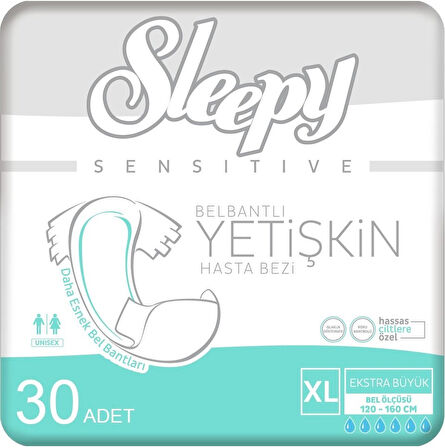 Sleepy Yetişkin Hasta Bezi Bel Bantlı XL - Extra Large - Ekstra Large 90 Adet (3PK*30)