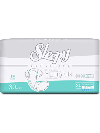 Sleepy Yetişkin Hasta Bezi Bel Bantlı XL - Extra Large - Ekstra Large 120 Adet (4PK*30)