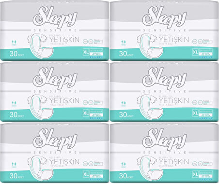Sleepy Yetişkin Hasta Bezi Bel Bantlı XL - Extra Large - Ekstra Large 180 Adet (6PK*30)