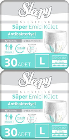 Sleepy Hasta Bezi Yetişkin Emici Külot L - Büyük - Large 60 Adet (2PK*30)