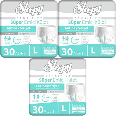 Sleepy Hasta Bezi Yetişkin Emici Külot L - Büyük - Large 90 Adet (3PK*30)