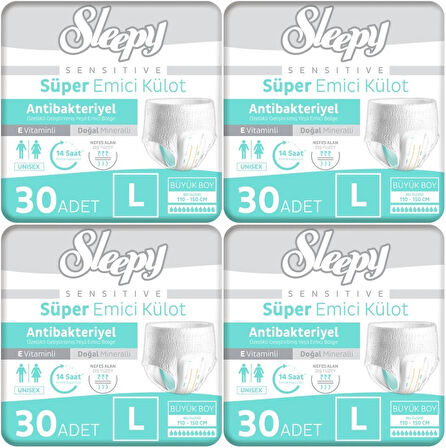 Sleepy Hasta Bezi Yetişkin Emici Külot L - Büyük - Large 120 Adet (4PK*30)