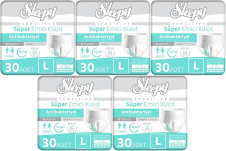 Sleepy Hasta Bezi Yetişkin Emici Külot L - Büyük - Large 150 Adet (5PK*30)
