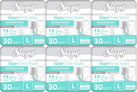 Sleepy Hasta Bezi Yetişkin Emici Külot L - Büyük - Large 180 Adet (6PK*30)