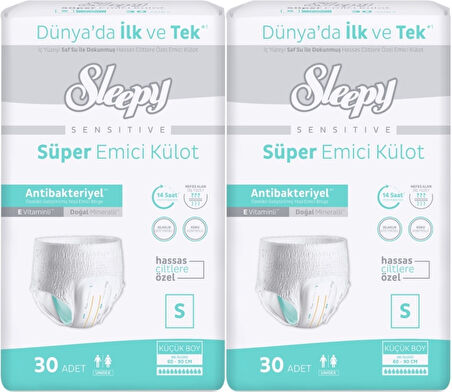 Sleepy Hasta Bezi Yetişkin Emici Külot S - Küçük - Small 60 Adet (2PK*30)