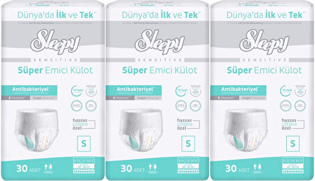 Sleepy Hasta Bezi Yetişkin Emici Külot S - Küçük - Small 90 Adet (3PK*30)