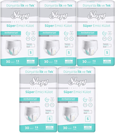 Sleepy Hasta Bezi Yetişkin Emici Külot S - Küçük - Small 150 Adet (5PK*30)