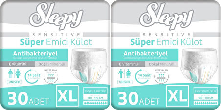 Sleepy Hasta Bezi Yetişkin Emici Külot XL - Ekstra Büyük - Extra Large 60 Adet (2PK*30)