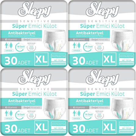 Sleepy Hasta Bezi Yetişkin Emici Külot XL - Ekstra Büyük - Extra Large 120 Adet (4PK*30)