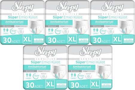 Sleepy Hasta Bezi Yetişkin Emici Külot XL - Ekstra Büyük - Extra Large 150 Adet (5PK*30)