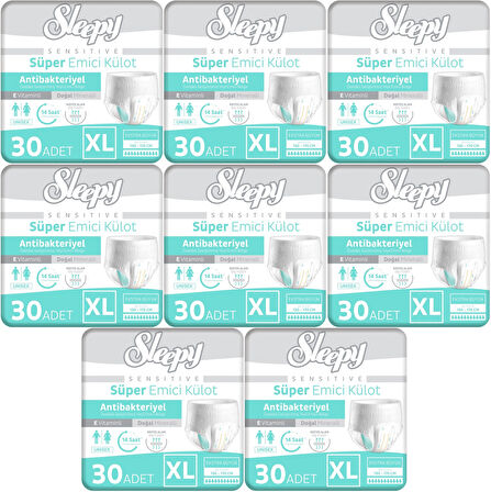Sleepy Hasta Bezi Yetişkin Emici Külot XL - Ekstra Büyük - Extra Large 240 Adet (8PK*30)