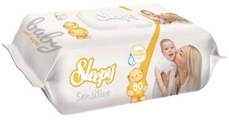 Sleepy Islak Havlu Mendil 90 Yaprak Sensitive 6 Lı Set Plastik Kapaklı