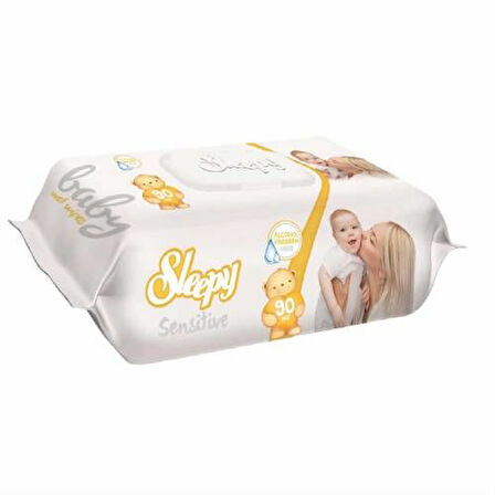 Sleepy Islak Havlu Mendil 90 Yaprak Sensitive 20 Li Set Plastik Kapaklı