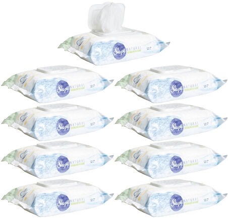 Sleepy Islak Havlu Mendil Pamuklu Yenidoğan Natural Bambu 40 Yaprak 9 Lu Set (360 Yaprak)