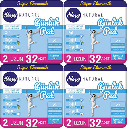 Sleepy Natural Günlük Ped Uzun 128 Adet Süper Ekonomik Pk (4PK*32)
