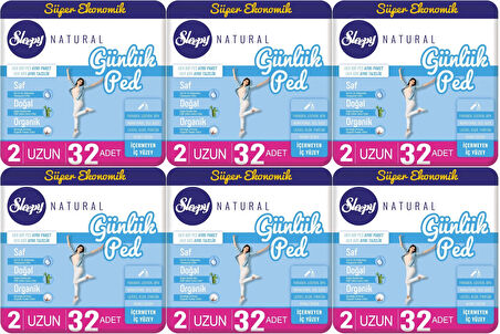 Sleepy Natural Günlük Ped Uzun 192 Adet Süper Ekonomik Pk (6PK*32)