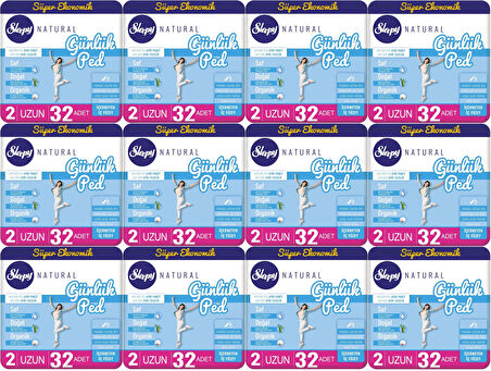 Sleepy Natural Günlük Ped Uzun 384 Adet Süper Ekonomik Pk (12PK*32)