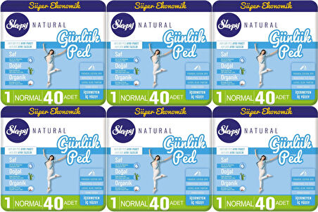Sleepy Natural Günlük Ped Normal 240 Adet Süper Ekonomik Pk (6PK*40)