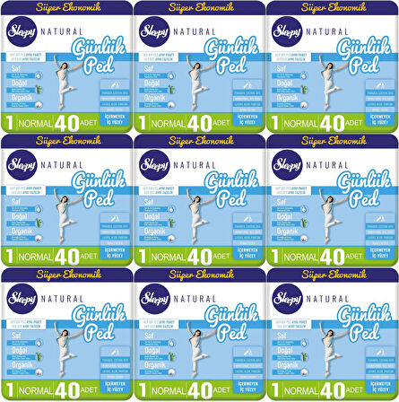 Sleepy Natural Günlük Ped Normal 360 Adet Süper Ekonomik Pk (9PK*40)
