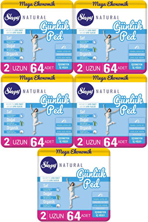 Sleepy Natural Günlük Ped Uzun 320 Adet Mega Pk (5PK*64)