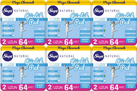 Sleepy Natural Günlük Ped Uzun 384 Adet Mega Pk (6PK*64)