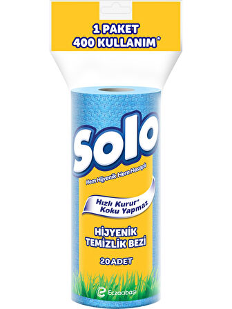 Solo Hijyenik Temizlik Bezi (İç adet 20 Li) (Kokusuz ve Hızla Kuruyan) (4 Lü Set)