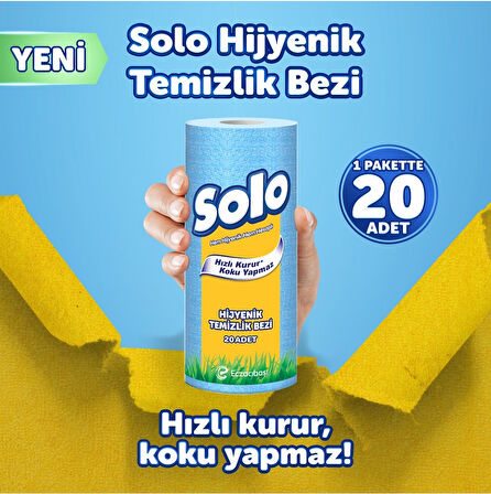 Solo Hijyenik Temizlik Bezi (İç adet 20 Li) (Kokusuz ve Hızla Kuruyan) (6 Lı Set)