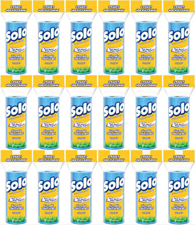 Solo Hijyenik Temizlik Bezi (İç adet 20 Li) (Kokusuz ve Hızla Kuruyan) (18 Li Set)