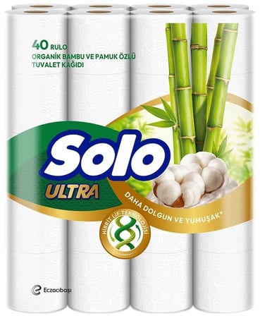 Solo Avantaj Set 40 Rulo Tuvalet Kağıdı + Ultra Kağıt Havlu 16 Lı Rulo Organik Bambu ve Pamuk Özlü