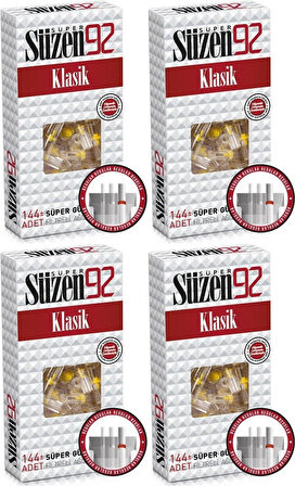 Süzen92 Klasik Sigara Ağızlık Filtresi 576 Adet Fırsat Pk Kutu (4PK*144)