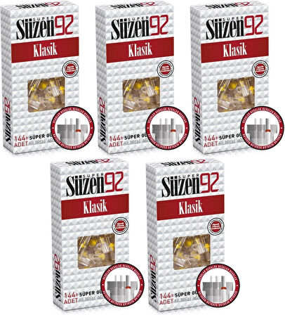Süzen92 Klasik Sigara Ağızlık Filtresi 720 Adet Fırsat Pk Kutu (5PK*144)