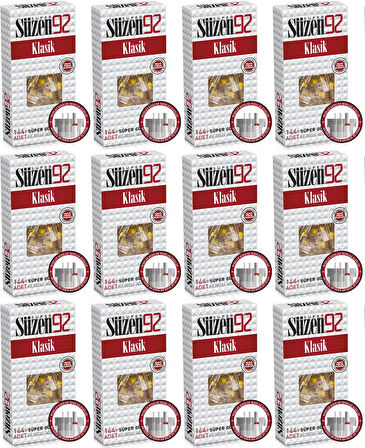 Süzen92 Klasik Sigara Ağızlık Filtresi 1728 Adet Fırsat Pk Kutu (12PK*144)