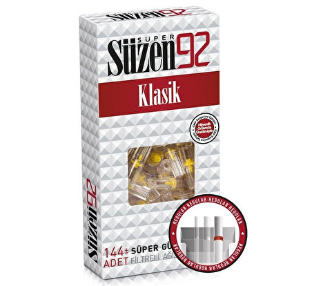 Süzen92 Klasik Sigara Ağızlık Filtresi 3456 Adet Fırsat Pk Kutu (24PK*144)