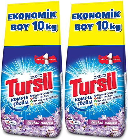 Tursil Matik Toz Çamaşır Deterjanı 20KG Leylak Bahçesi (2PK*10) (132 Yıkama)