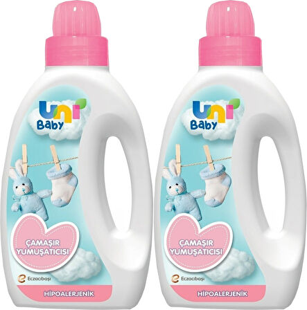 Uni Baby Çamaşır Yumuşatıcı 1500Ml Hassas Ciltler İçin/Hipoalerjenik (Pembe) (2 Li Set)