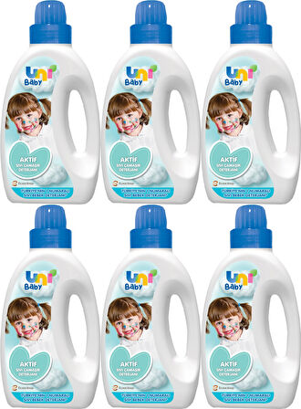 Uni Baby Sıvı Çamaşır Deterjanı 1500ML Aktif (Mavi) (6 Lı Set)