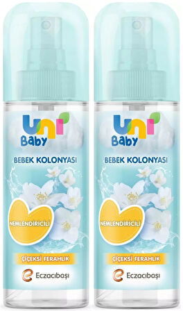 Uni Baby Bebek Kolonyası 150ML Nemlendiricili/Çiçeksi Ferahlık (2 Li Set)