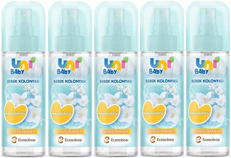 Uni Baby Bebek Kolonyası 150ML Nemlendiricili/Çiçeksi Ferahlık (5 Li Set)