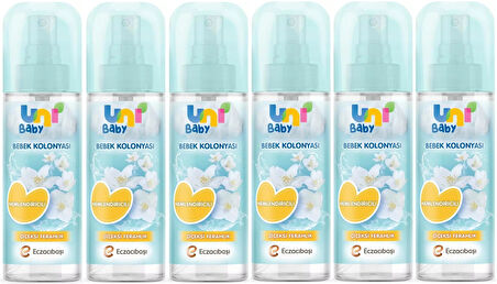 Uni Baby Bebek Kolonyası 150ML Nemlendiricili/Çiçeksi Ferahlık (6 Lı Set)