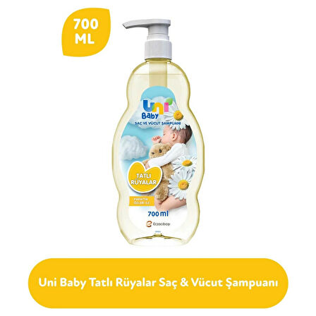 Uni Baby Bebek Şampuanı 700ML Tatlı Rüyalar (Pompalı) (3 Lü Set)