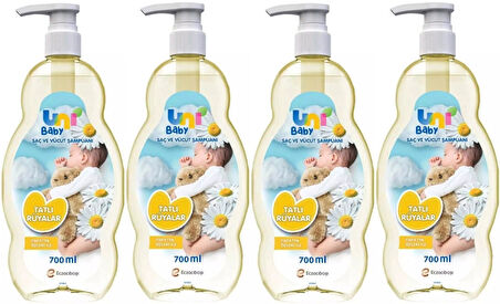 Uni Baby Bebek Şampuanı 700ML Tatlı Rüyalar (Pompalı) (4 Lü Set)