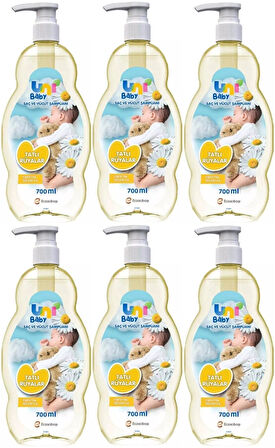 Uni Baby Bebek Şampuanı 700ML Tatlı Rüyalar (Pompalı) (6 Lı Set)