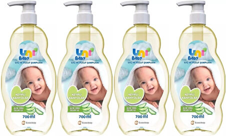 Uni Baby Bebek Şampuanı 700ML Keyifli Banyolar (Pompalı) (4 Lü Set)