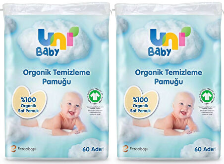 Uni Baby Bebek Temizleme Pamuğu 60 Adet Tekli Pk (2 Li Set)