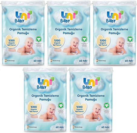 Uni Baby Bebek Temizleme Pamuğu 60 Adet Tekli Pk (5 Li Set)