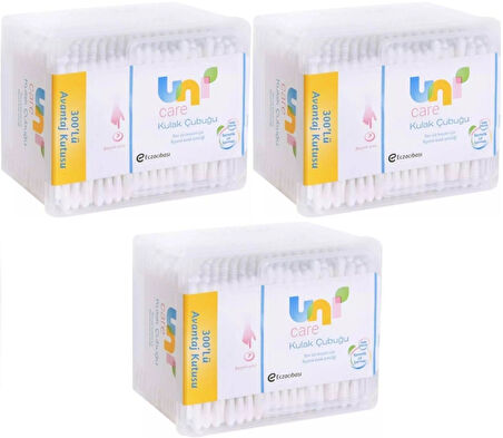 Uni Baby Kulak Temizleme Çubuğu 300 Adet Avantajlı Kutu (3 Lü Set)
